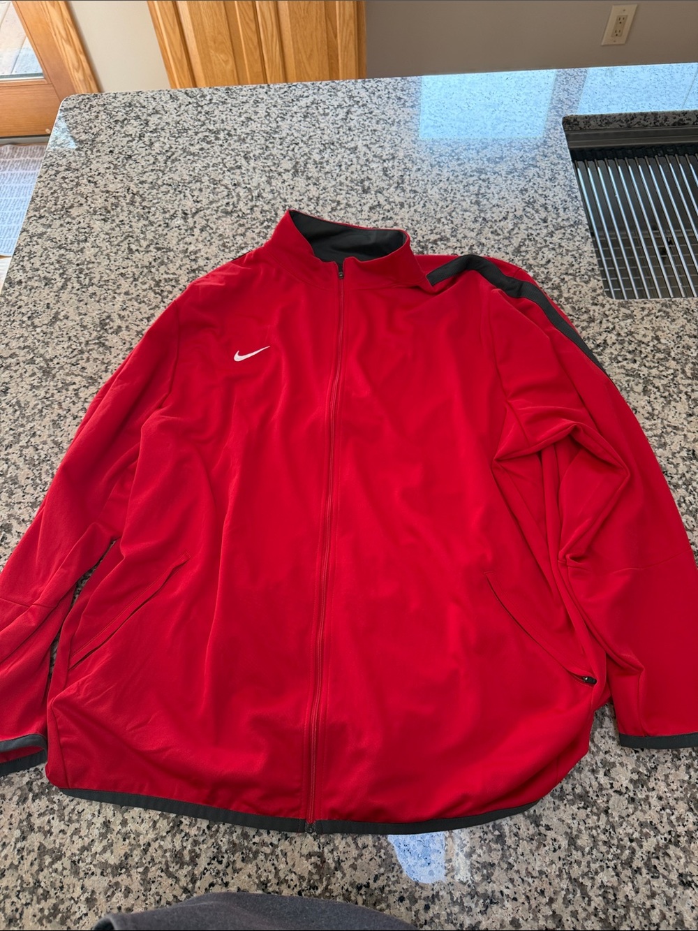 Nike Men's Red Full-Zip Performance Jacket with Black(or grey) Trim
